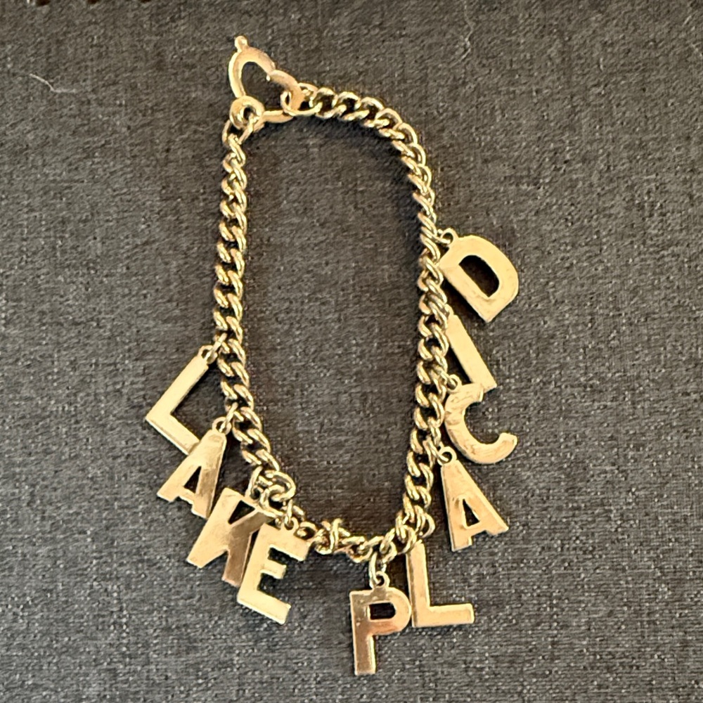 Gold Letter Charm Bracelet